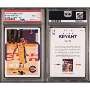 2016-17 Panini 2K17 Hoops Kobe Bryant #15 PSA 10 GEM MINT Los Angeles Lakers